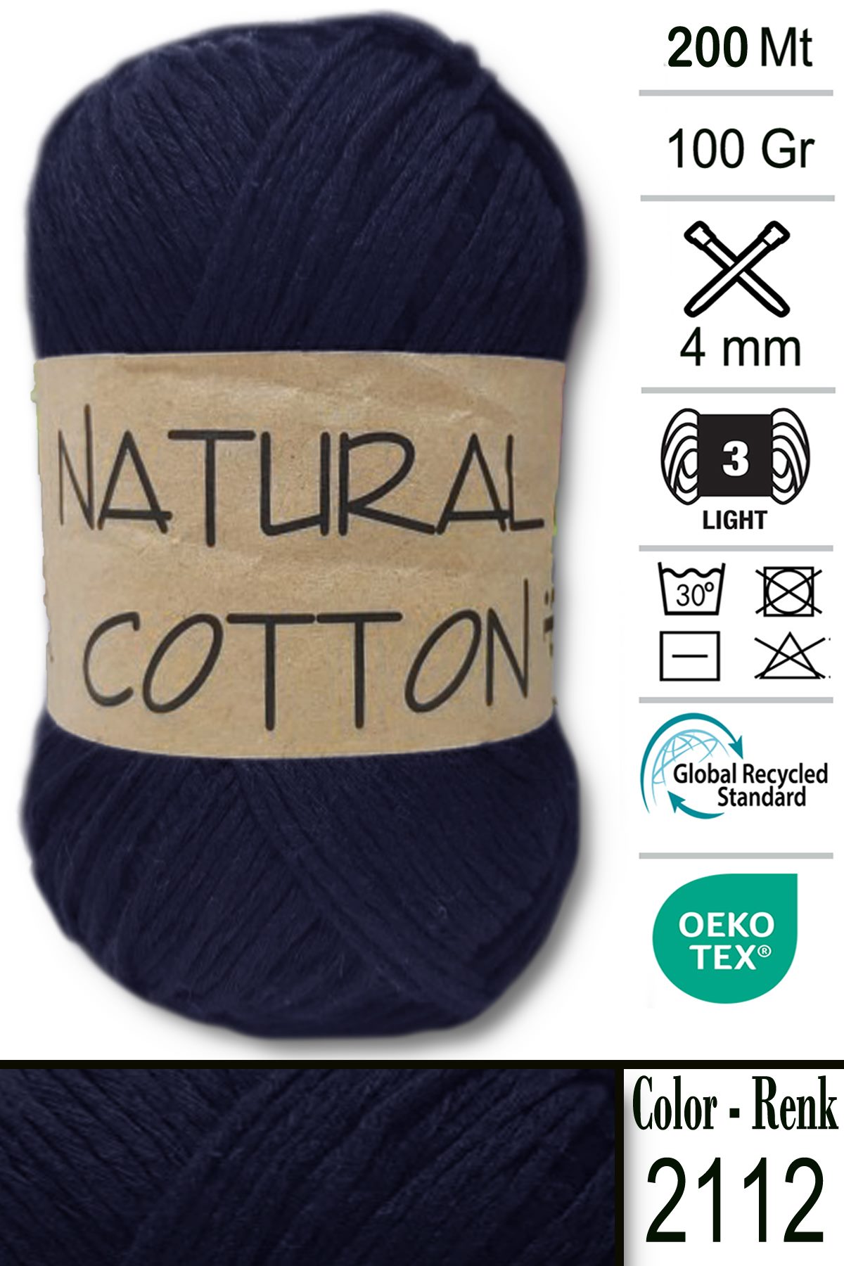 NATURALCOTTON-2112 Diva Natural Cotton 2112 Lacivert - Görsel 1