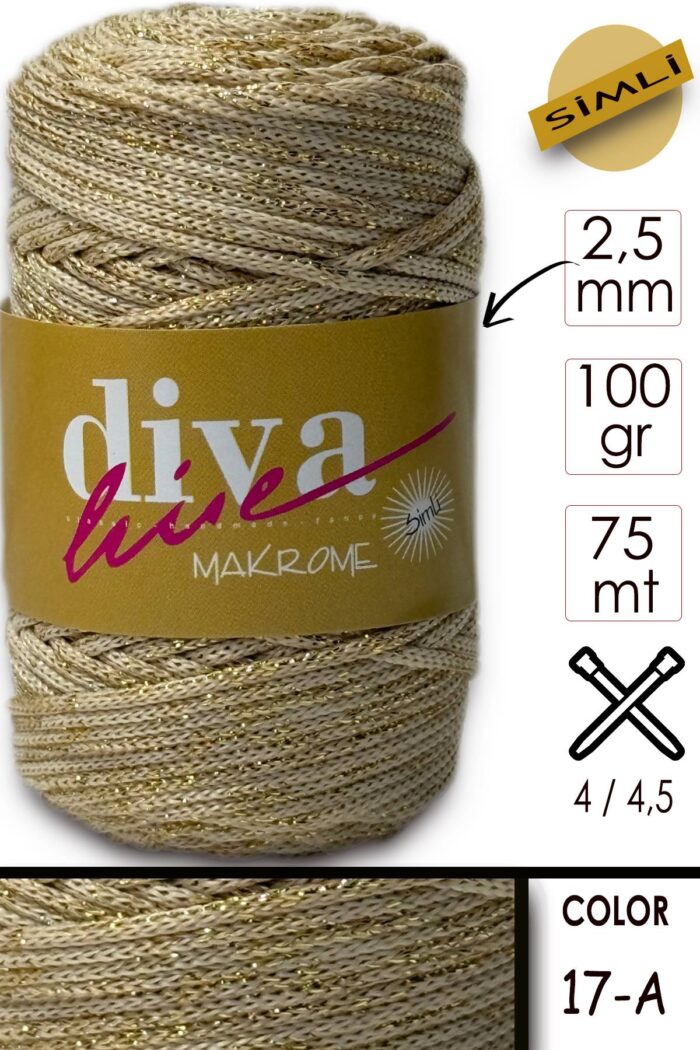 Diva Makrome İpi Simli 17A - Görsel 1