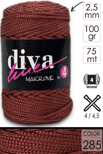 Diva Makrome İpi Kalın (No:4) 285 Tarçın