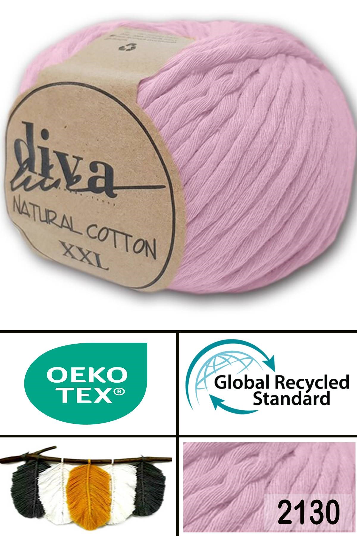 Diva Natural Cotton XXL 2130 Toz Pembe - Görsel 1