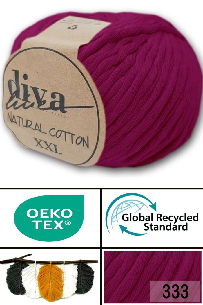 Diva Natural Cotton XXL 333 Fuşya - Görsel 1