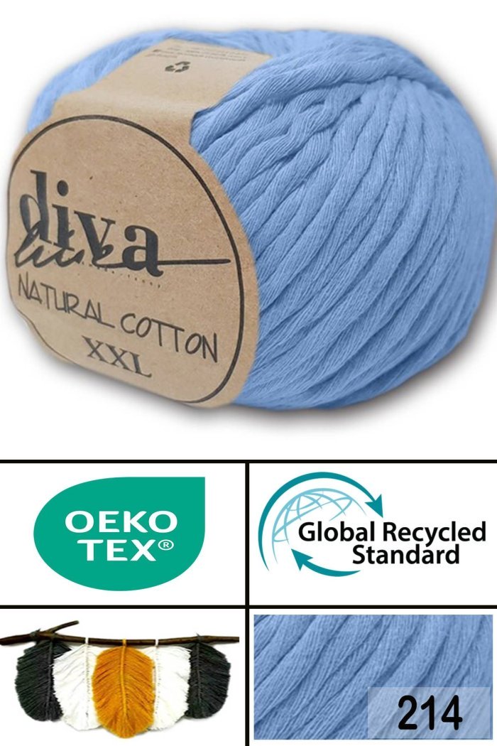 Diva Natural Cotton XXL 214 Bebe Mavi - Görsel 1