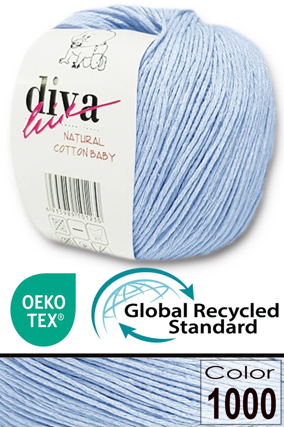 Diva Natural Cotton Baby 1000 Soft Mavi - Görsel 1