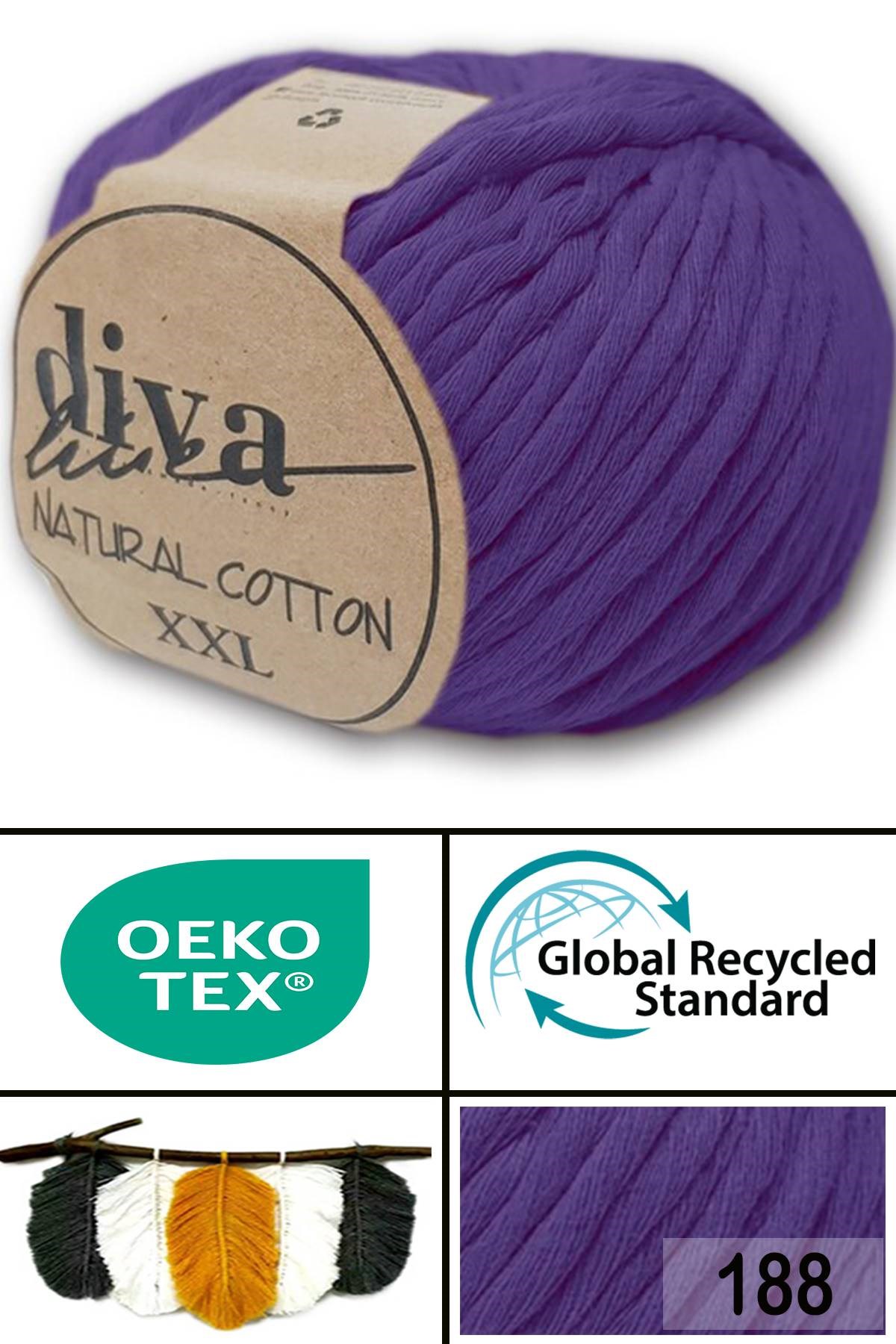 Diva Natural Cotton XXL 188 Mor - Görsel 1