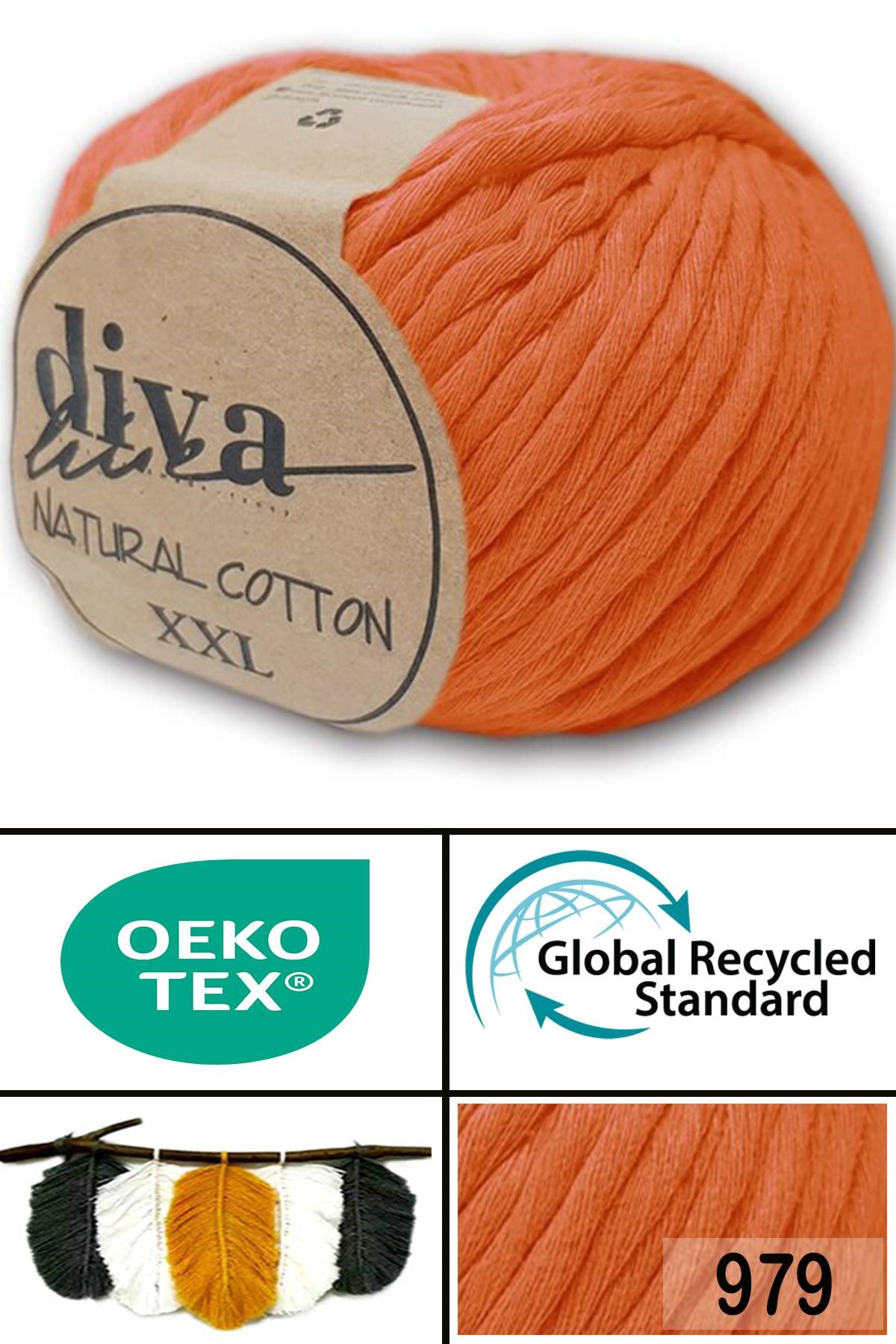 Diva Natural Cotton XXL 979 Portakal - Görsel 1