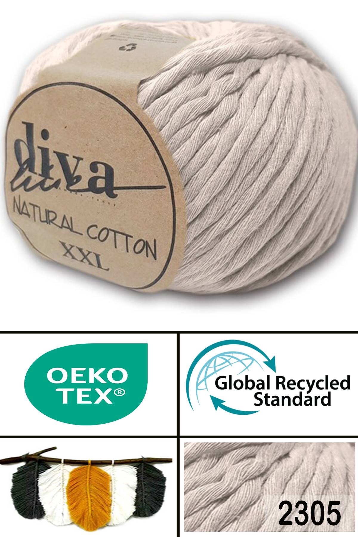Diva Natural Cotton XXL 2305 Bej - Görsel 1