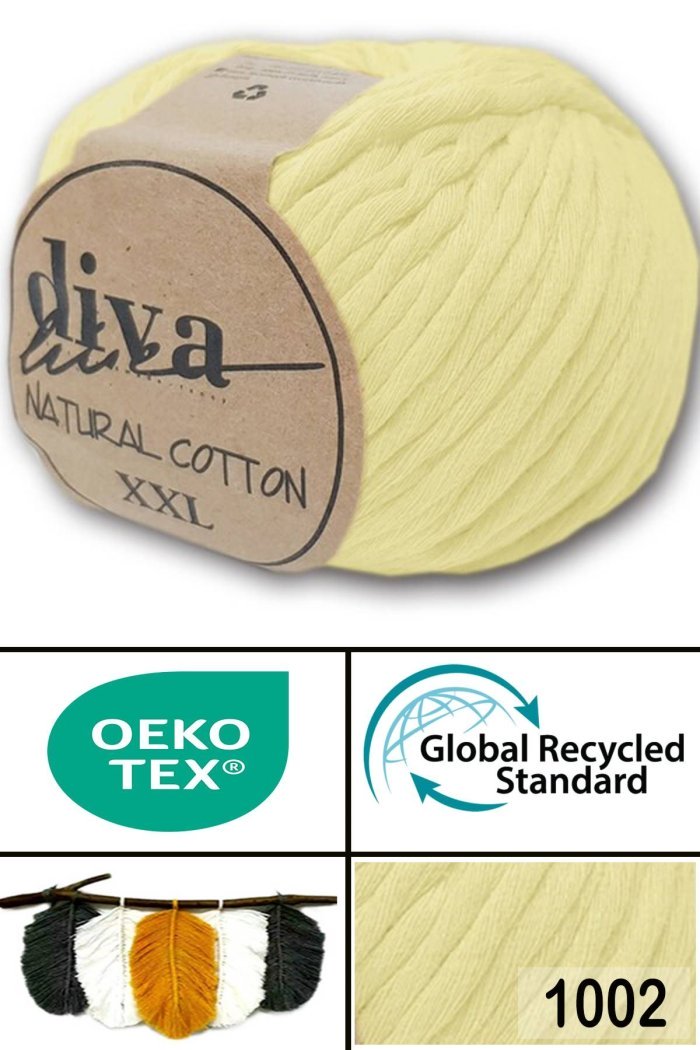 Diva Natural Cotton XXL 1002 Soft Sarı - Görsel 1