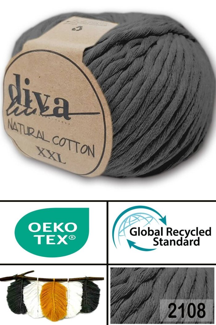 Diva Natural Cotton XXL 2108 Antrasit - Görsel 1