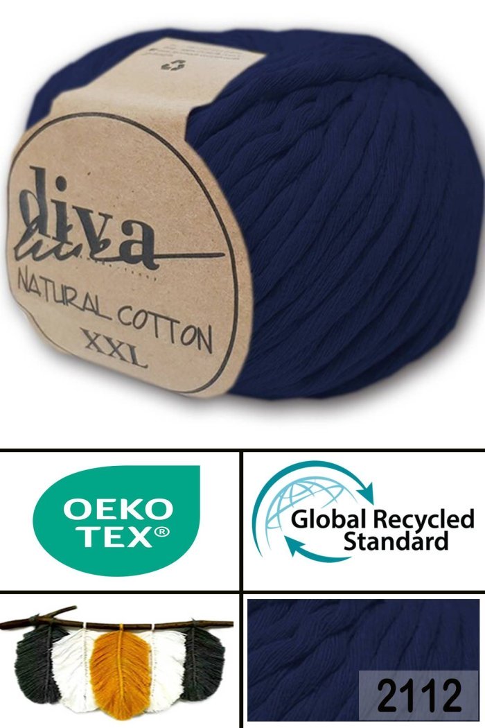 Diva Natural Cotton XXL 2112 Lacivert - Görsel 1