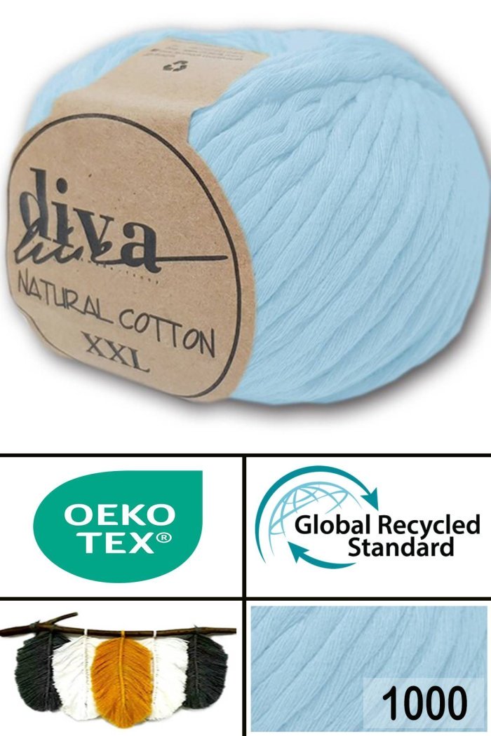 Diva Natural Cotton XXL 1000 Soft Mavi - Görsel 1