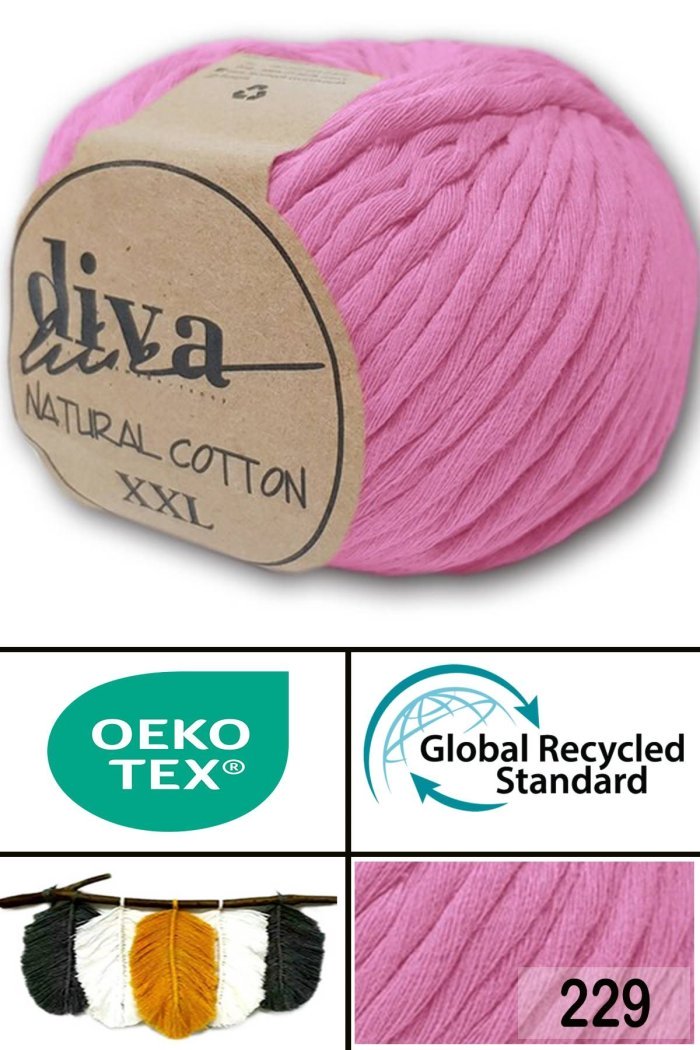 Diva Natural Cotton XXL 229 Pembe - Görsel 1