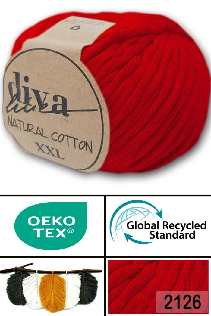 Diva Natural Cotton XXL 2126 Kırmızı - Görsel 1