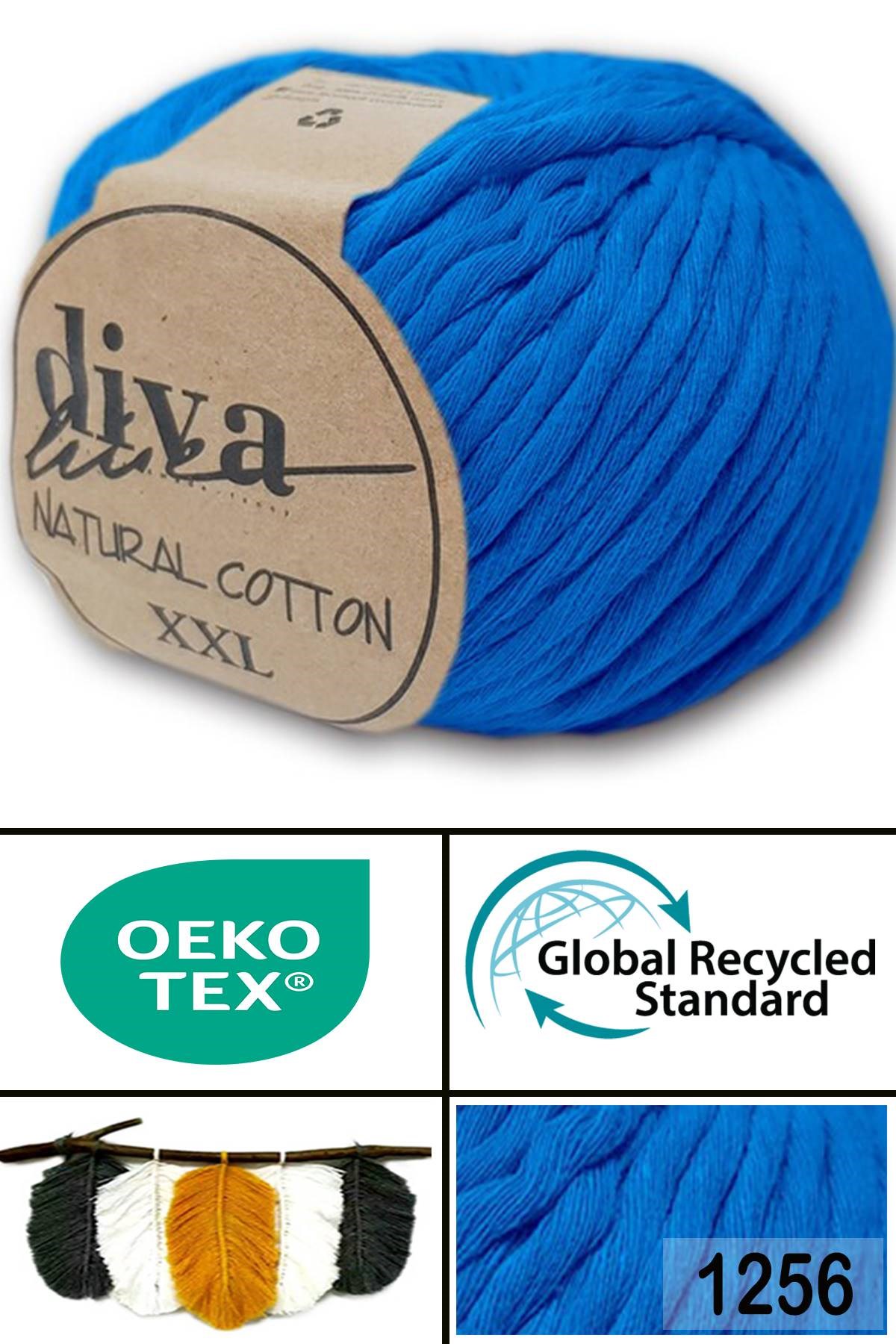 Diva Natural Cotton XXL 1256 Mavi - Görsel 1