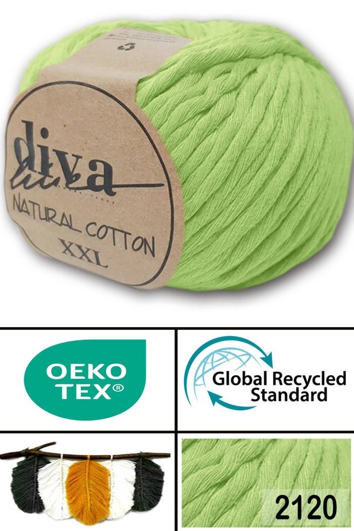 Diva Natural Cotton XXL 2120 Fıstık Yeşili - Görsel 1
