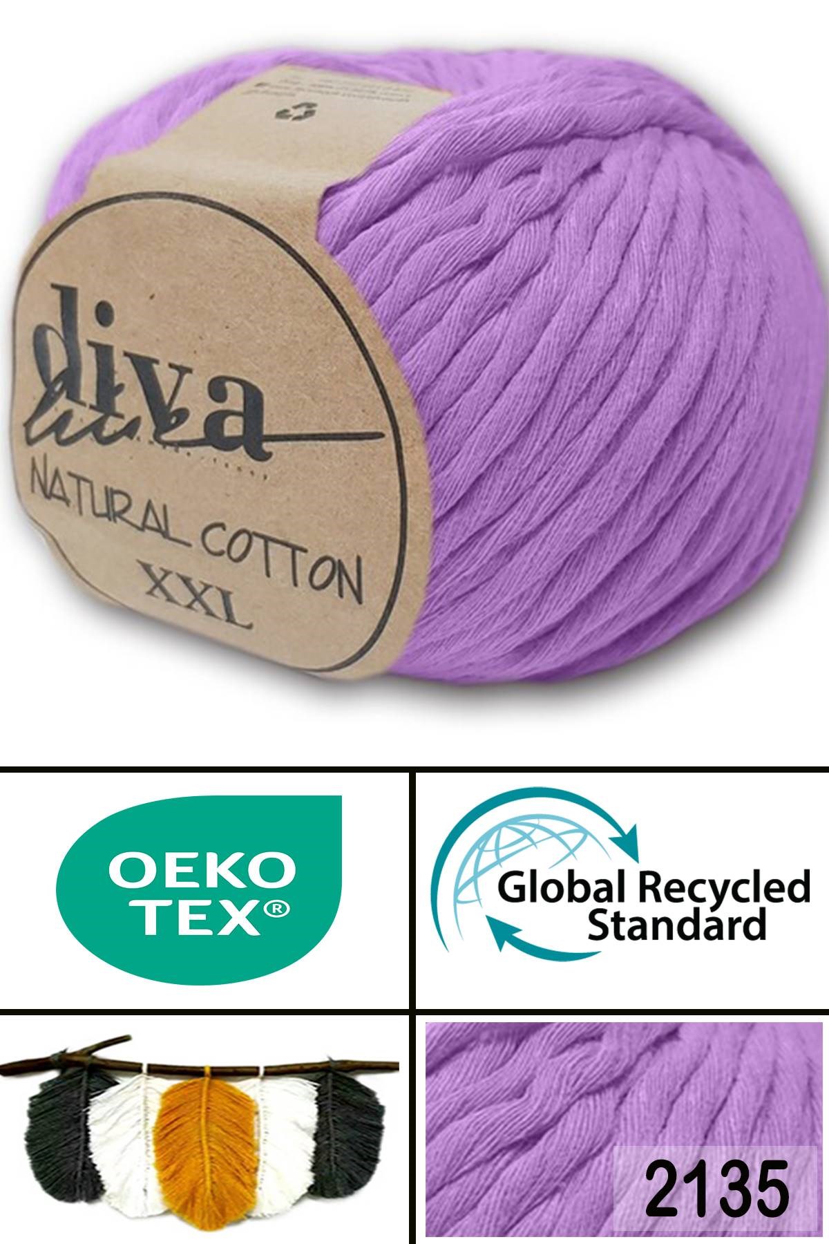 Diva Natural Cotton XXL 2135 Lila - Görsel 1