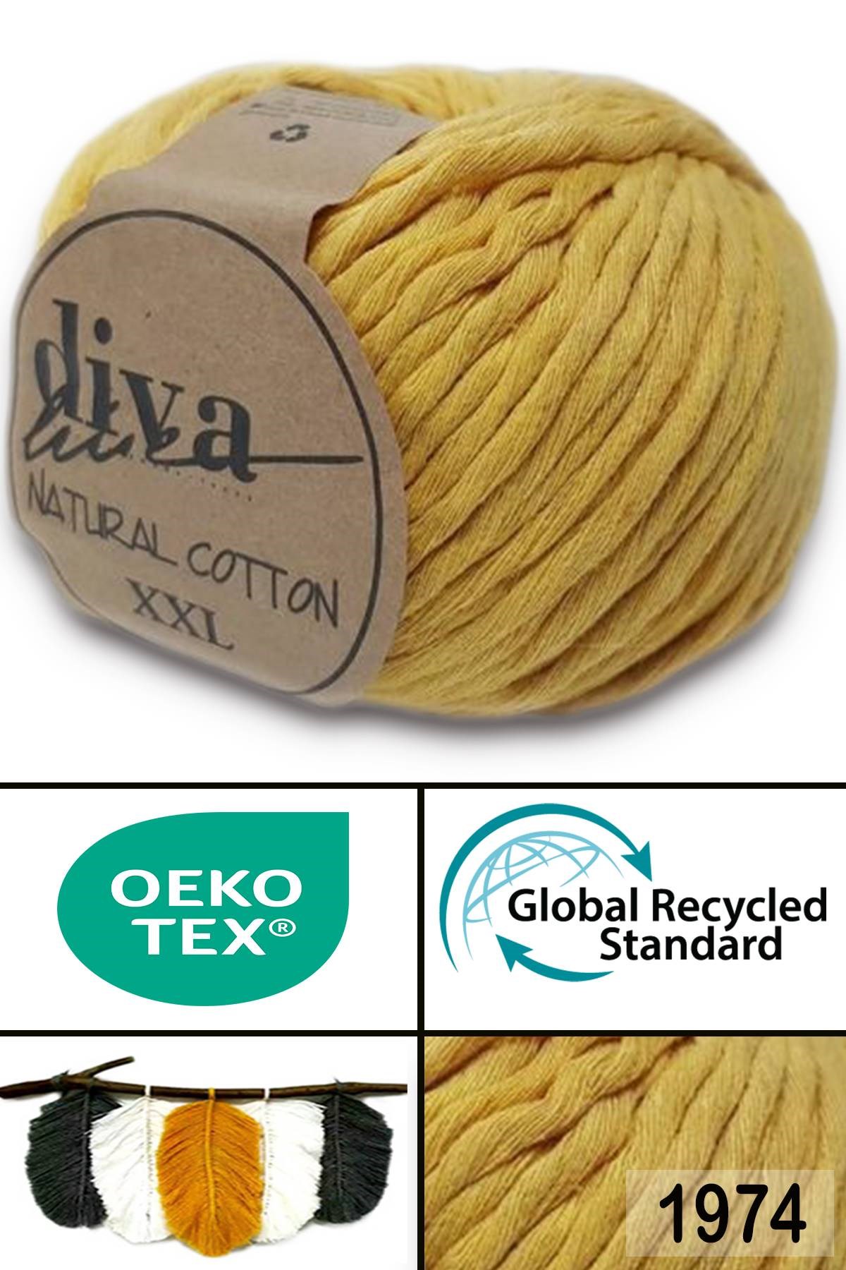 Diva Natural Cotton XXL 1974 Hardal - Görsel 1