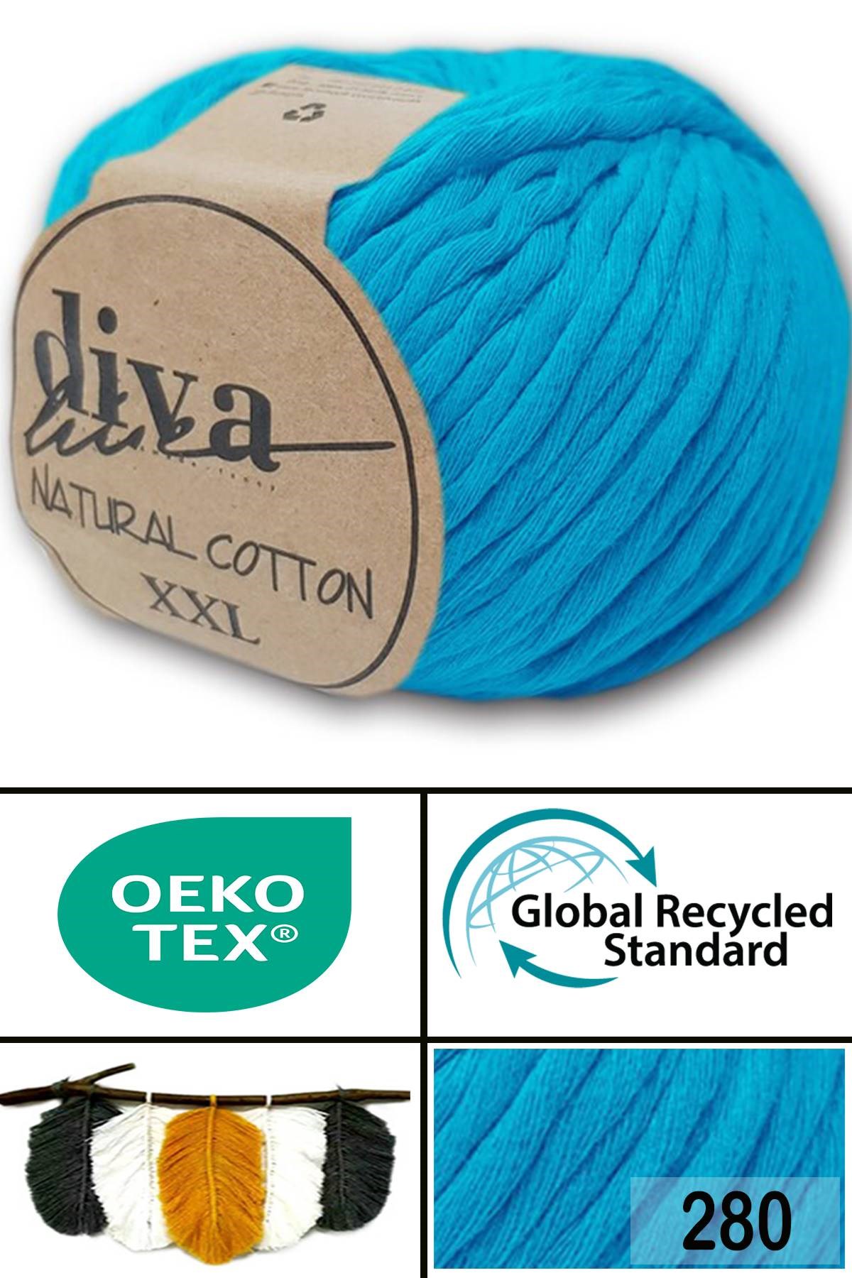 Diva Natural Cotton XXL 280 Açık Turkuaz - Görsel 1
