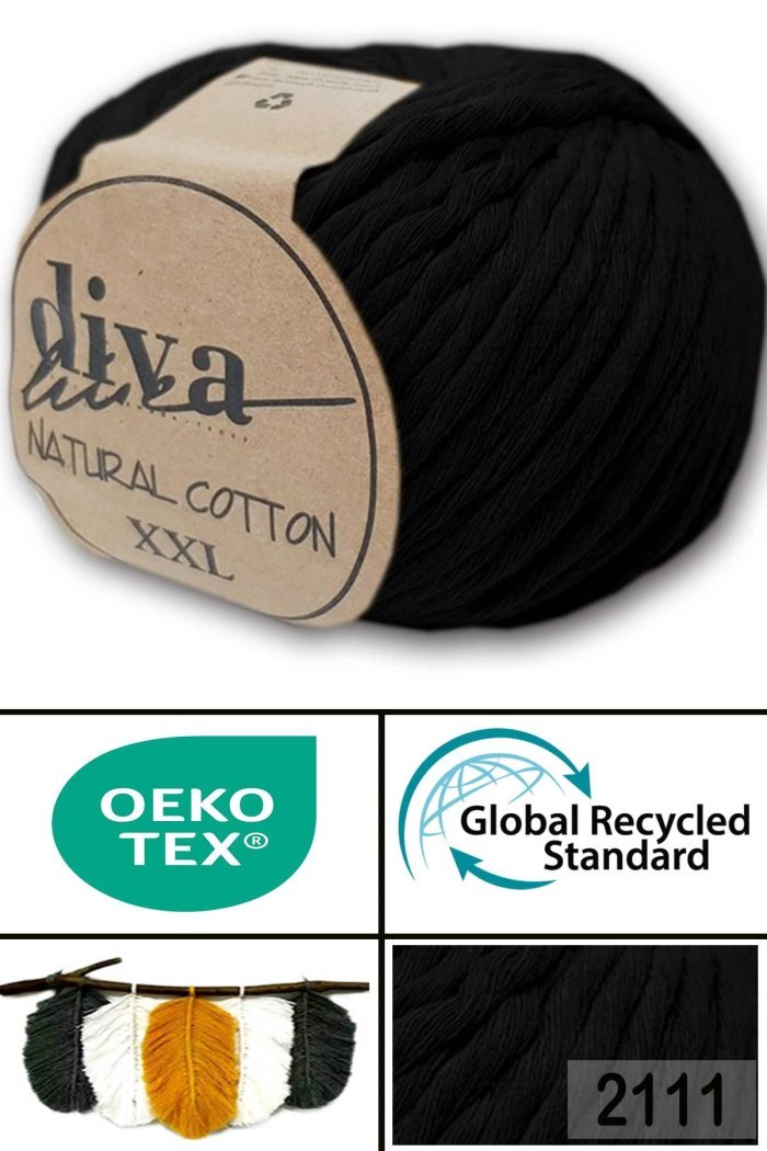 Diva Natural Cotton XXL 2111 Siyah - Görsel 1
