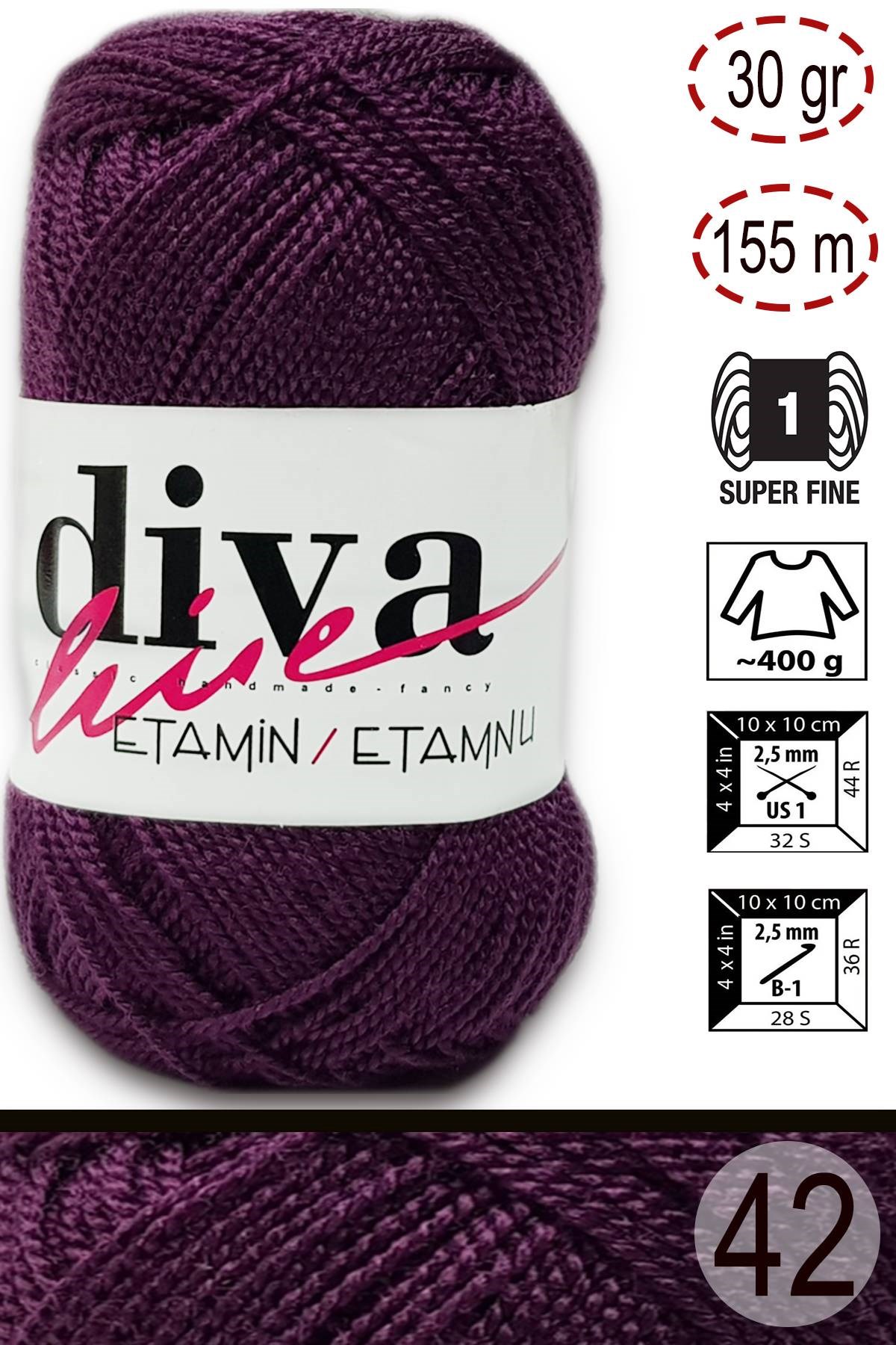 Diva Etamin 42 Patlıcan - Görsel 1