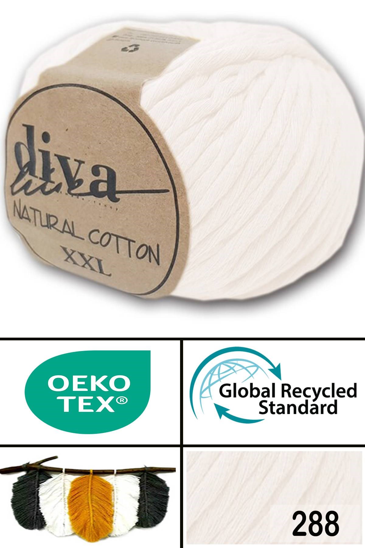 Diva Natural Cotton XXL 288 Ekru - Görsel 1