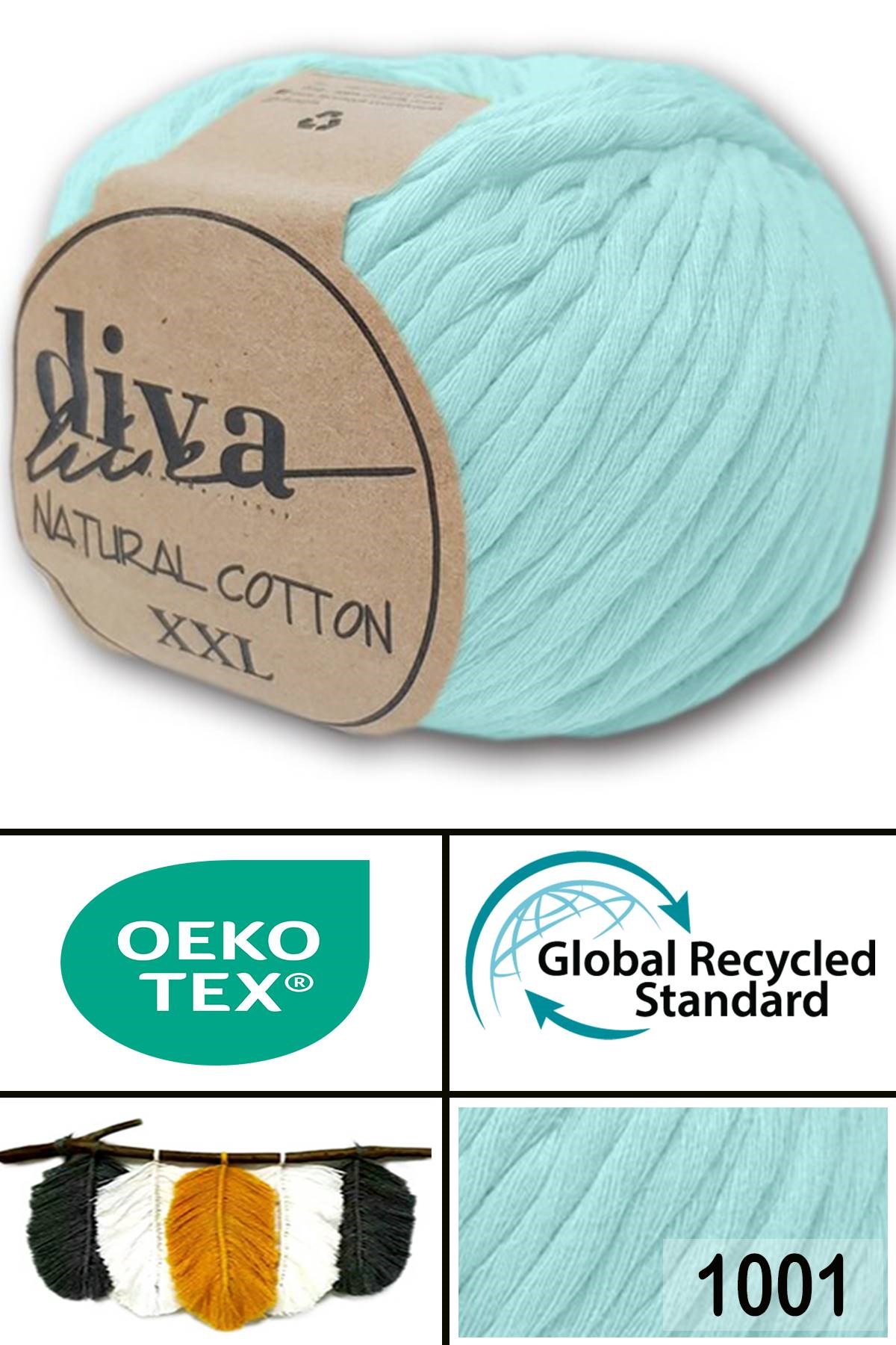 Diva Natural Cotton XXL 1001 Soft Mint - Görsel 1