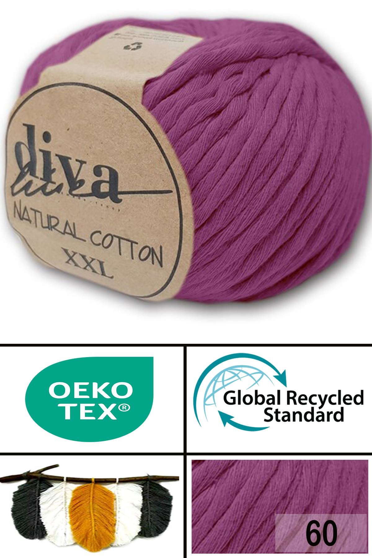 Diva Natural Cotton XXL 60 Mürdüm - Görsel 1