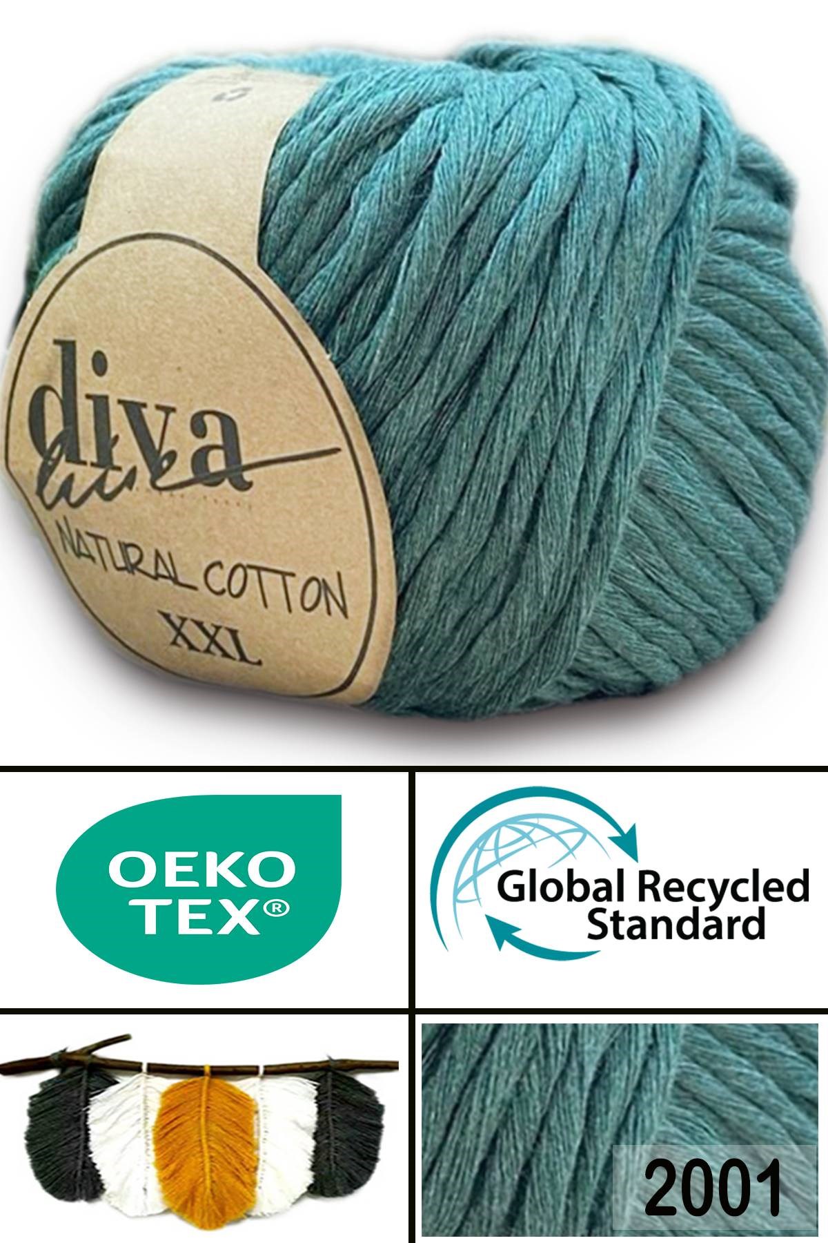 Diva Natural Cotton XXL 2001 Mentol Yeşil - Görsel 1