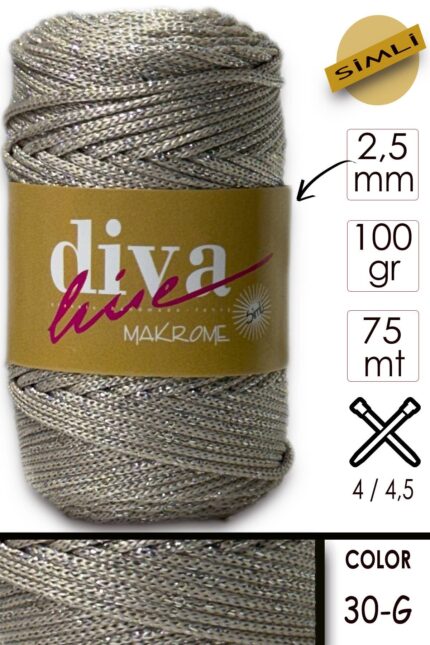 Diva Makrome İpi Simli 30G