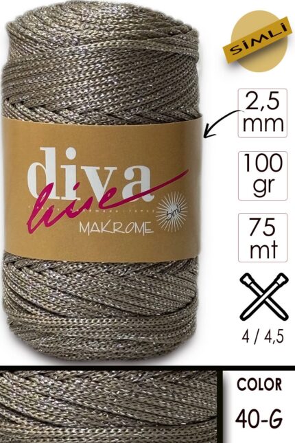 Diva Makrome İpi Simli 40G