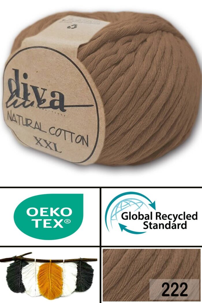 Diva Natural Cotton XXL 222 Sütlü Kahve - Görsel 1