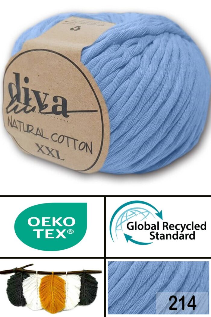 Diva Natural Cotton XXL 214 Bebe Mavi - Görsel 1