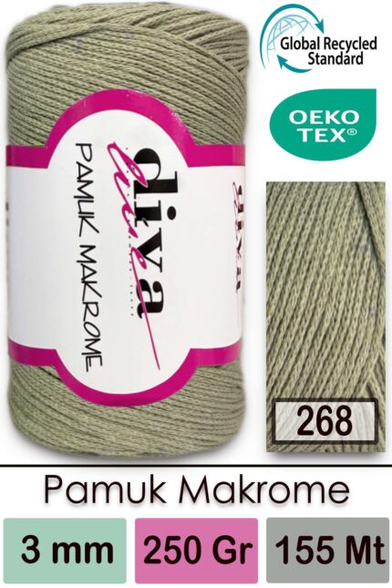 Diva Pamuk Makrome 268 Küf Yeşili