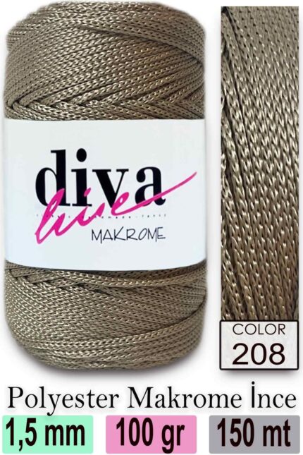 Diva Makrome İpi 208 Kahve