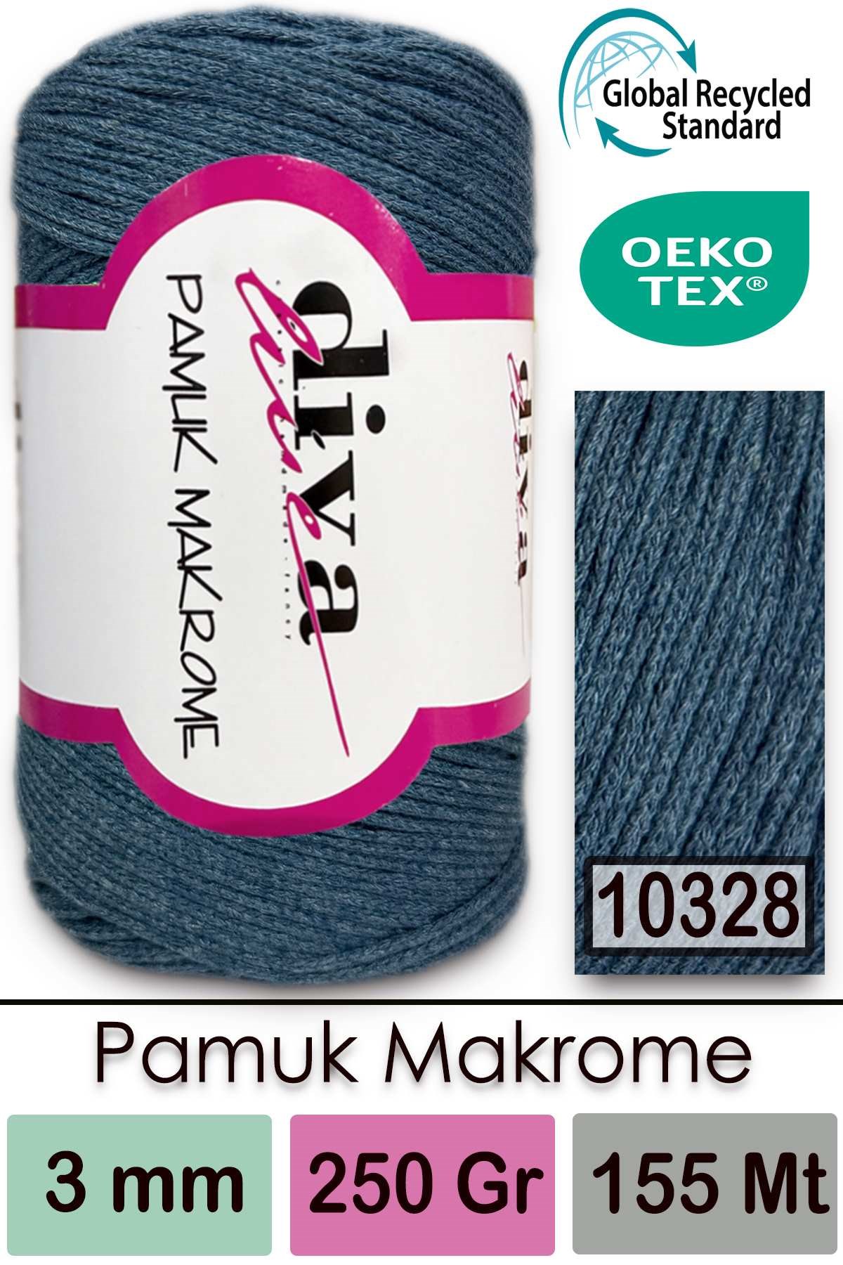 Diva Pamuk Makrome 10328 Petrol - Görsel 1