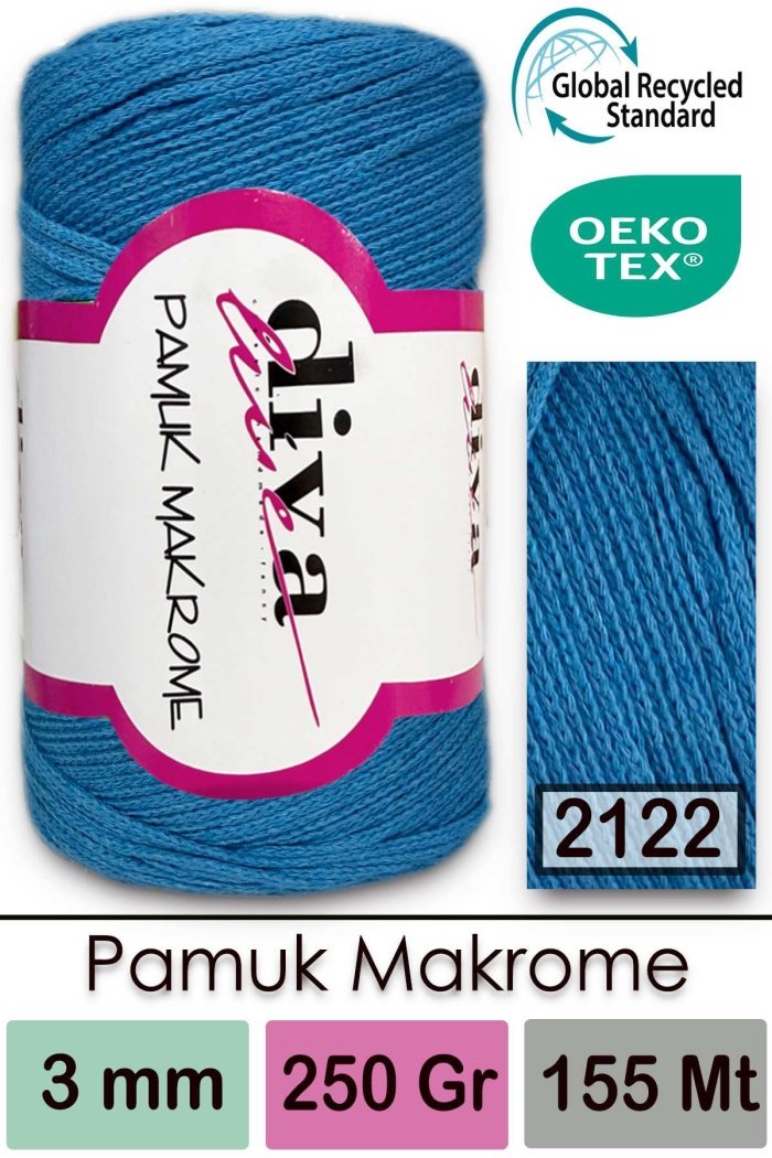 Diva Pamuk Makrome 2122 Okyanus - Görsel 1