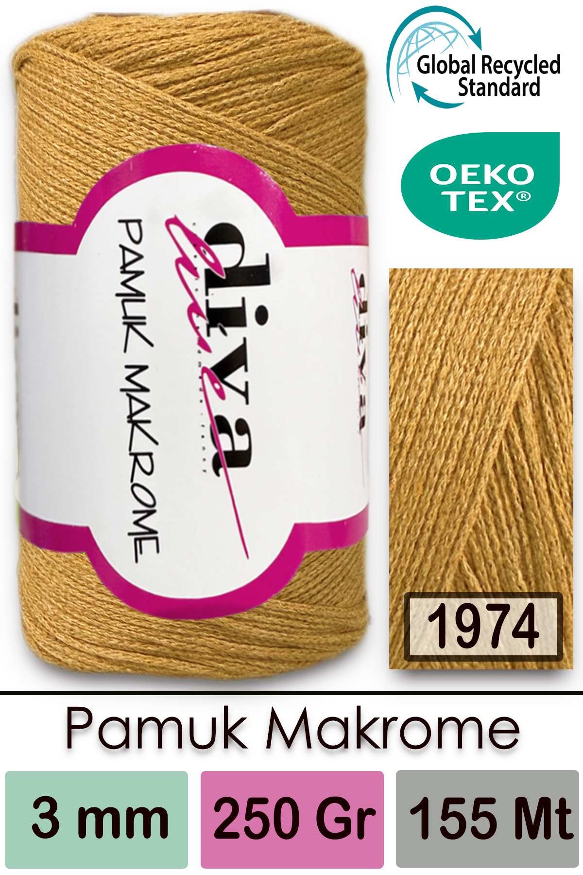 Diva Pamuk Makrome 1974 Hardal - Görsel 1