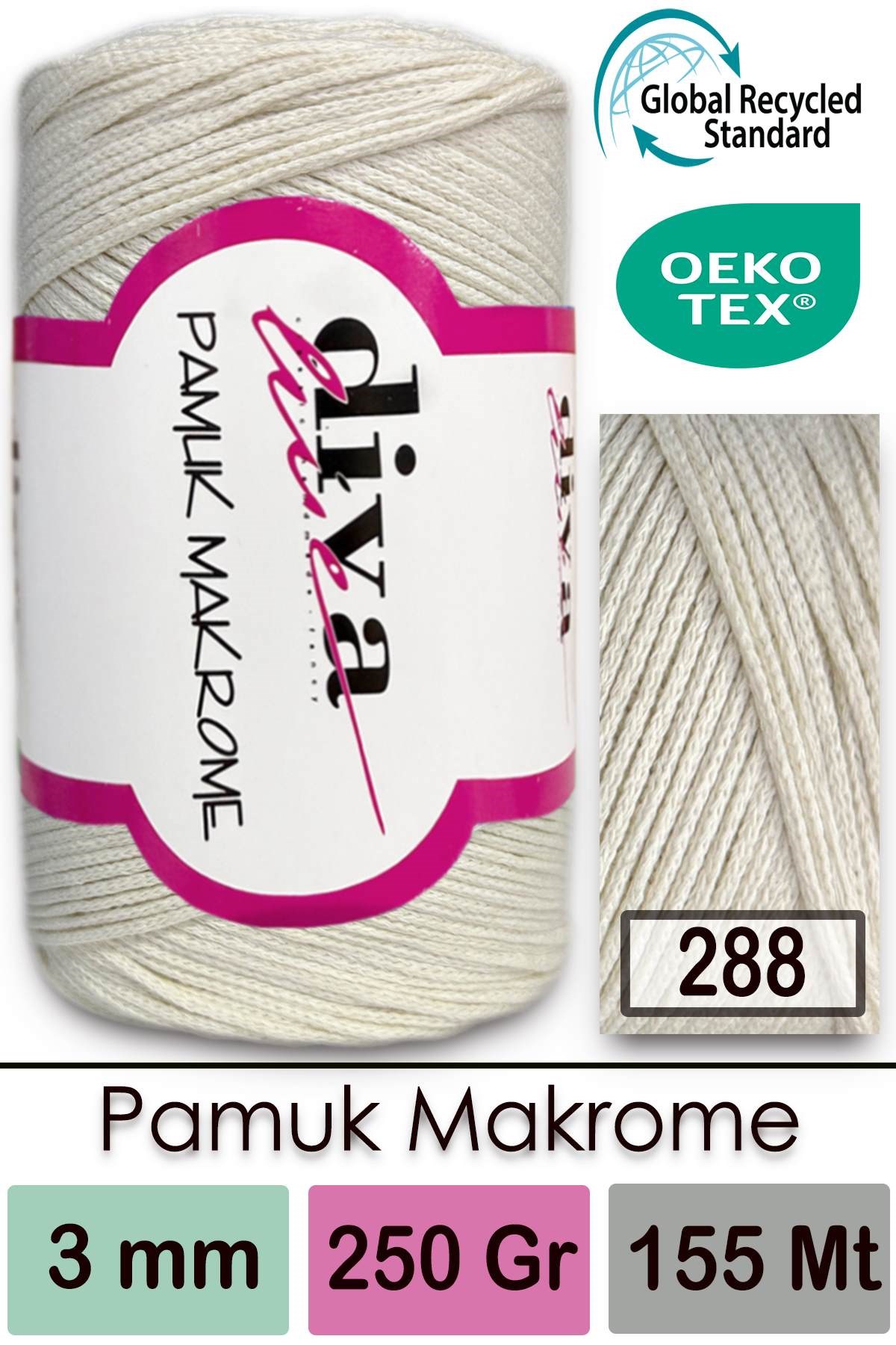 Diva Pamuk Makrome 288 Kemik - Görsel 1