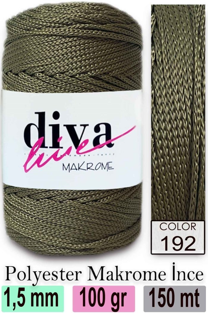 Diva Makrome İpi 192 Yeşil - Görsel 1
