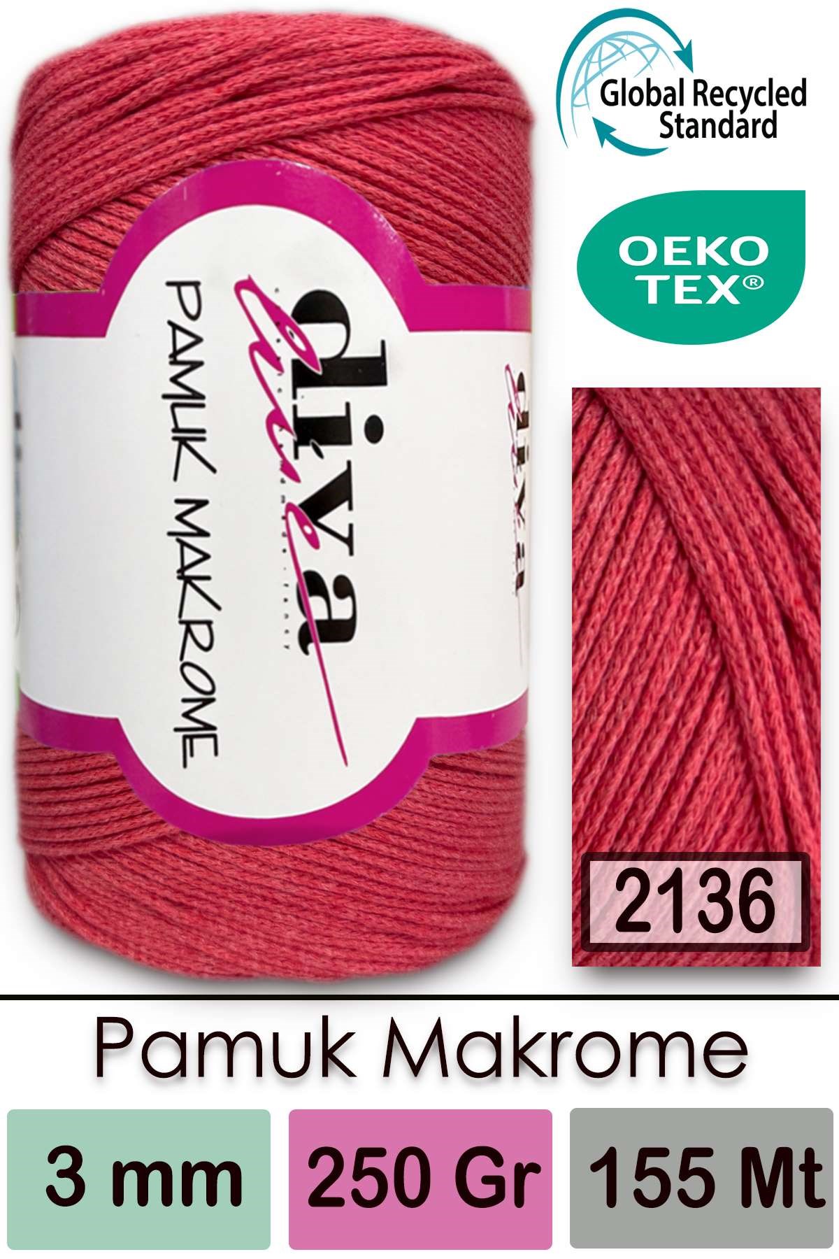 Diva Pamuk Makrome 2136 Nar Çiçeği - Görsel 1