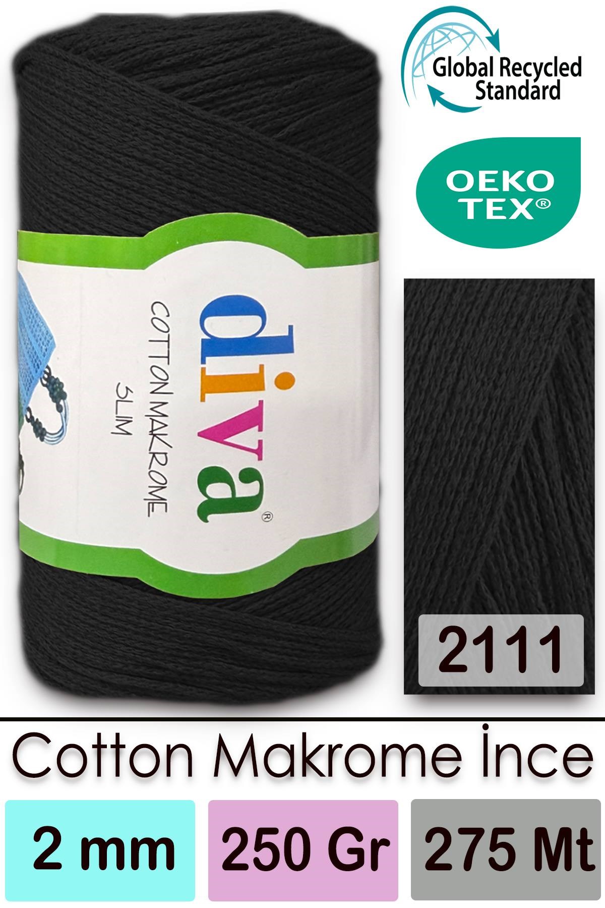 Diva Cotton Makrome İnce 2111 Siyah - Görsel 1