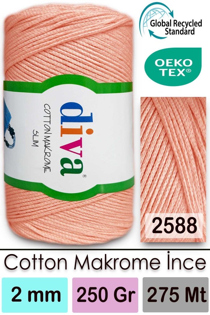 Diva Cotton Makrome İnce 2588 Yavruağzı - Görsel 1