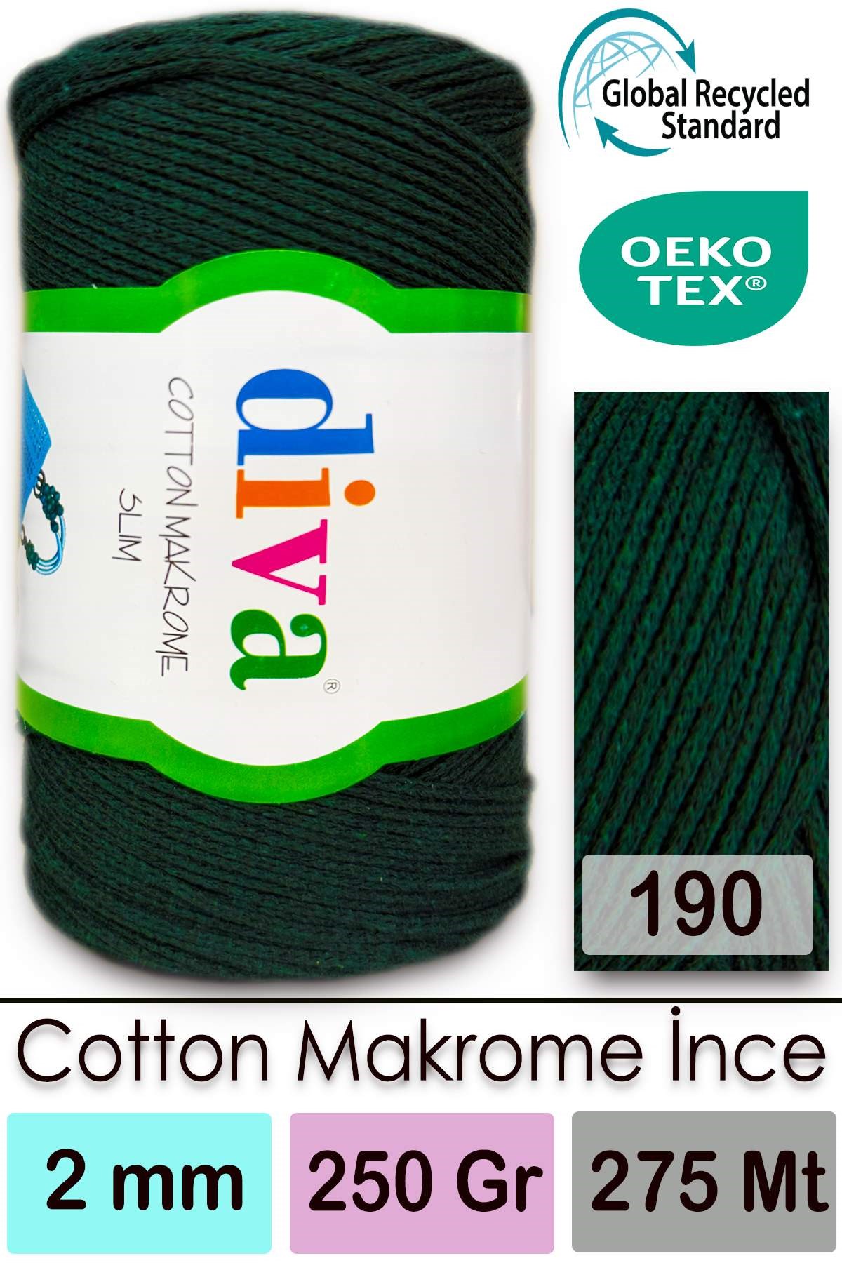 Diva Cotton Makrome İnce 190 Ördek Başı - Görsel 1