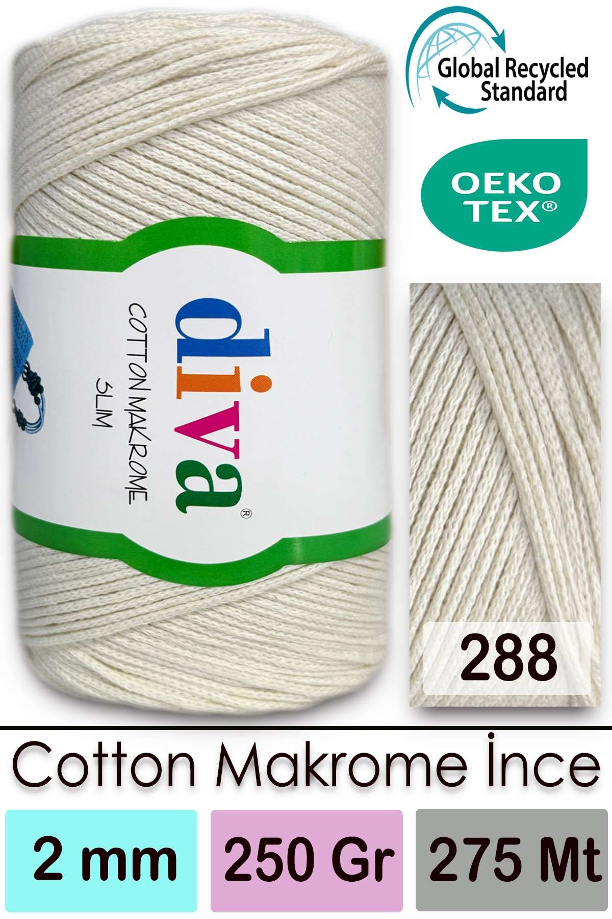 Diva Cotton Makrome İnce 288 Kemik - Görsel 1