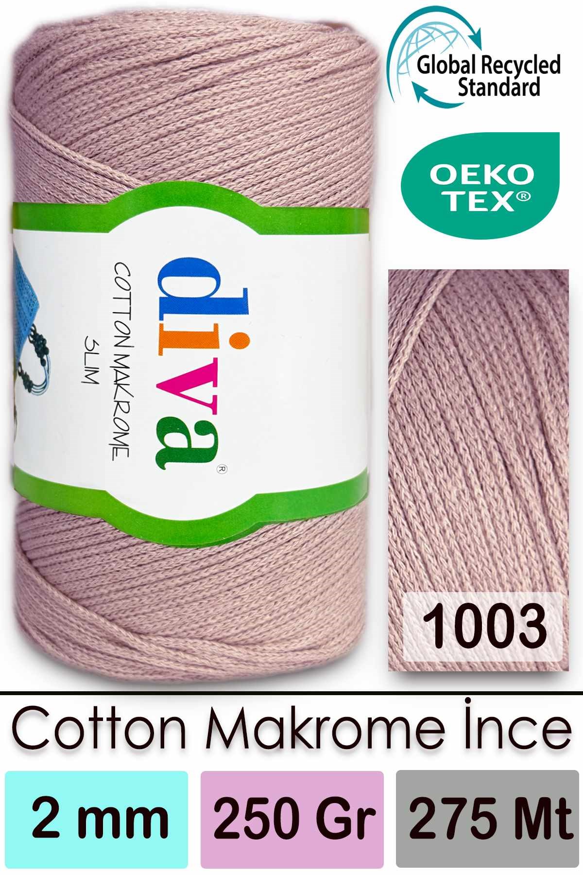 Diva Cotton Makrome İnce 1003 Soft Pudra - Görsel 1