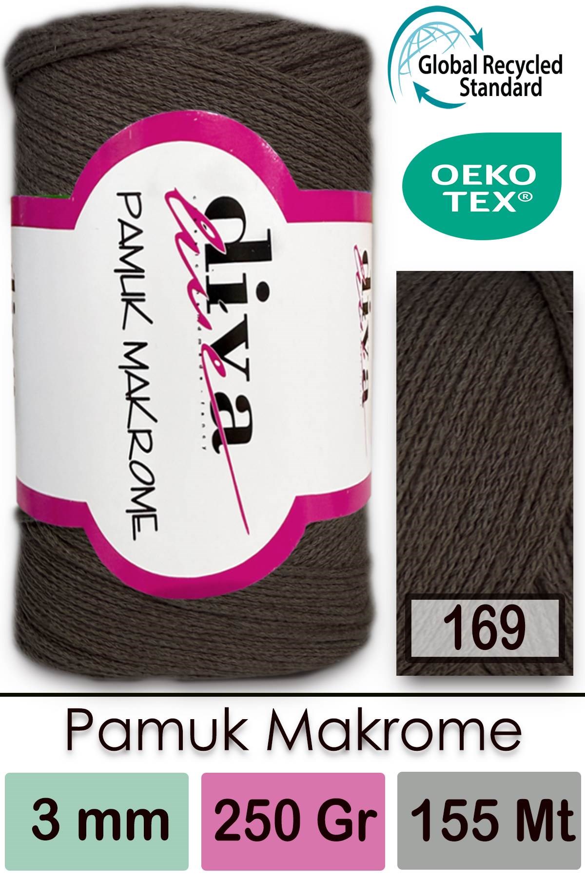 Diva Pamuk Makrome 169 Koyu Vizon - Görsel 1