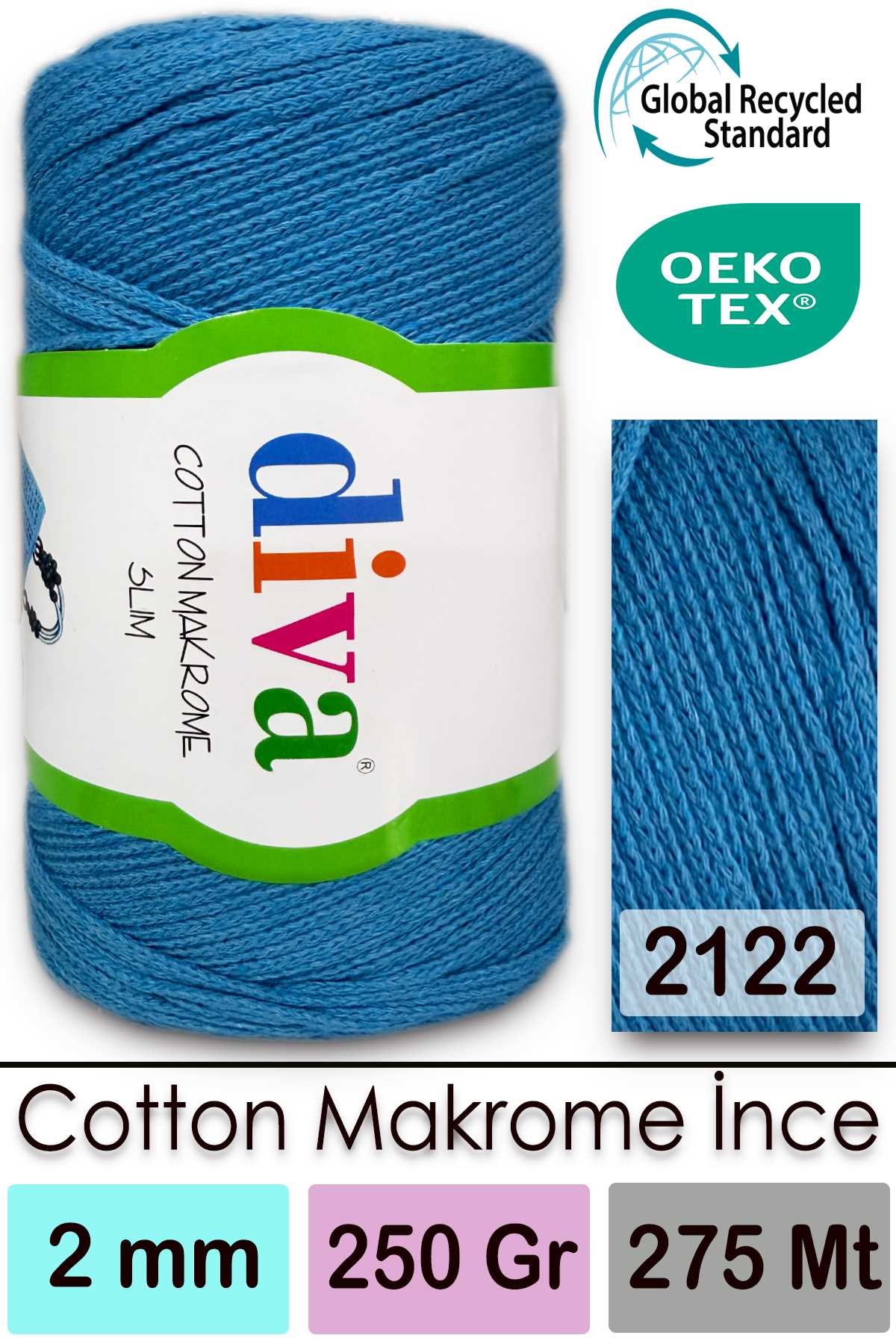 Diva Cotton Makrome İnce 2122 Okyanus - Görsel 1
