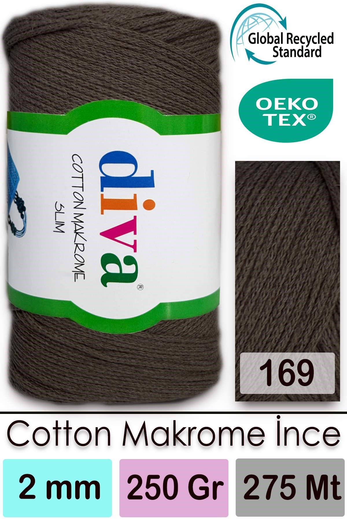 Diva Cotton Makrome İnce 169 Koyu Vizon - Görsel 1