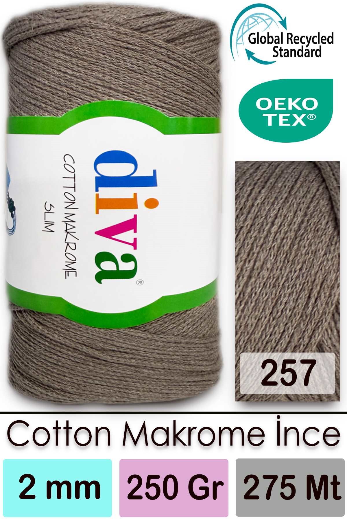 Diva Cotton Makrome İnce 257 Vizon - Görsel 1
