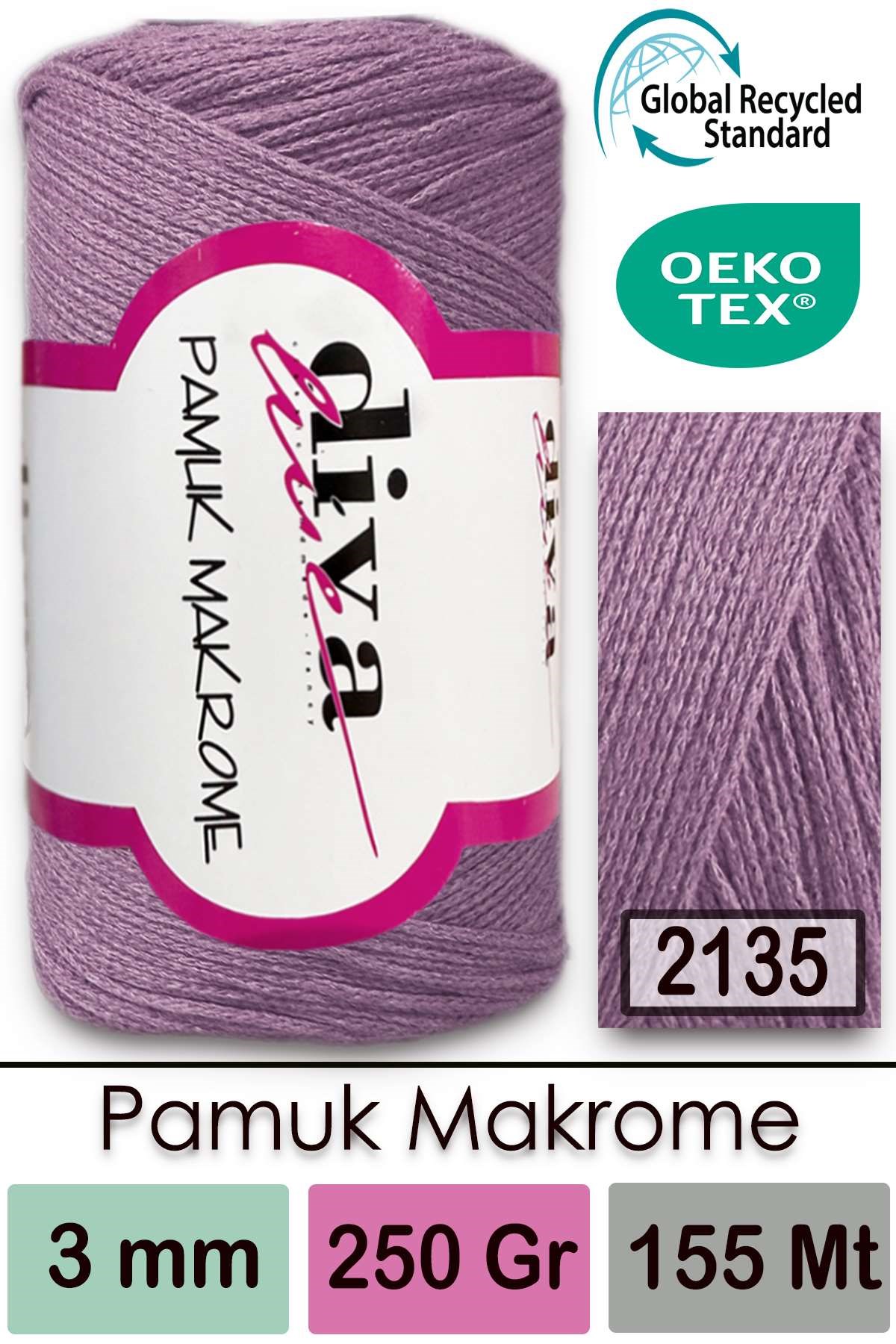 Diva Pamuk Makrome 2135 Lila - Görsel 1