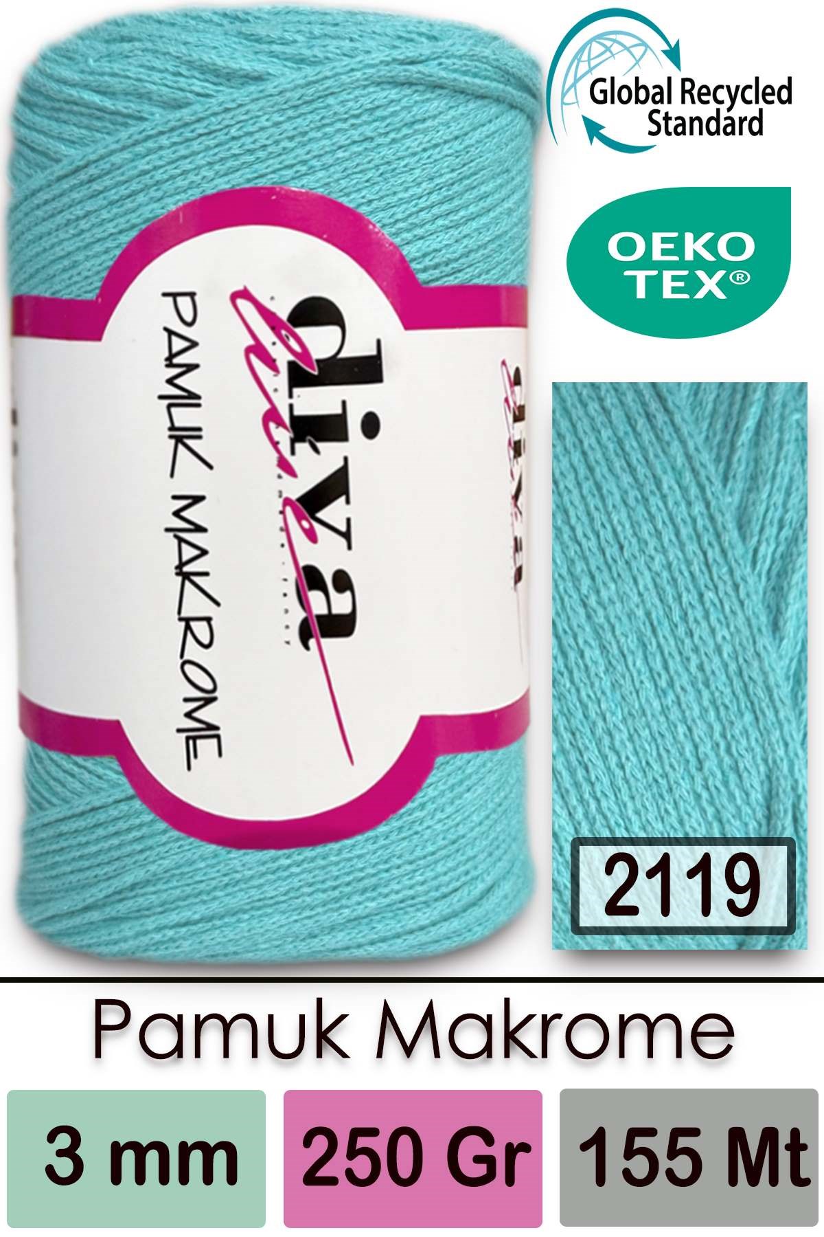 Diva Pamuk Makrome 2119 Mint - Görsel 1